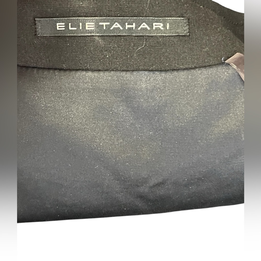 Elie Tahari‎ dress size 0 Arvis Navy Yard Textured Panel Sleeveless Dress 🖤 - Picture 8 of 9